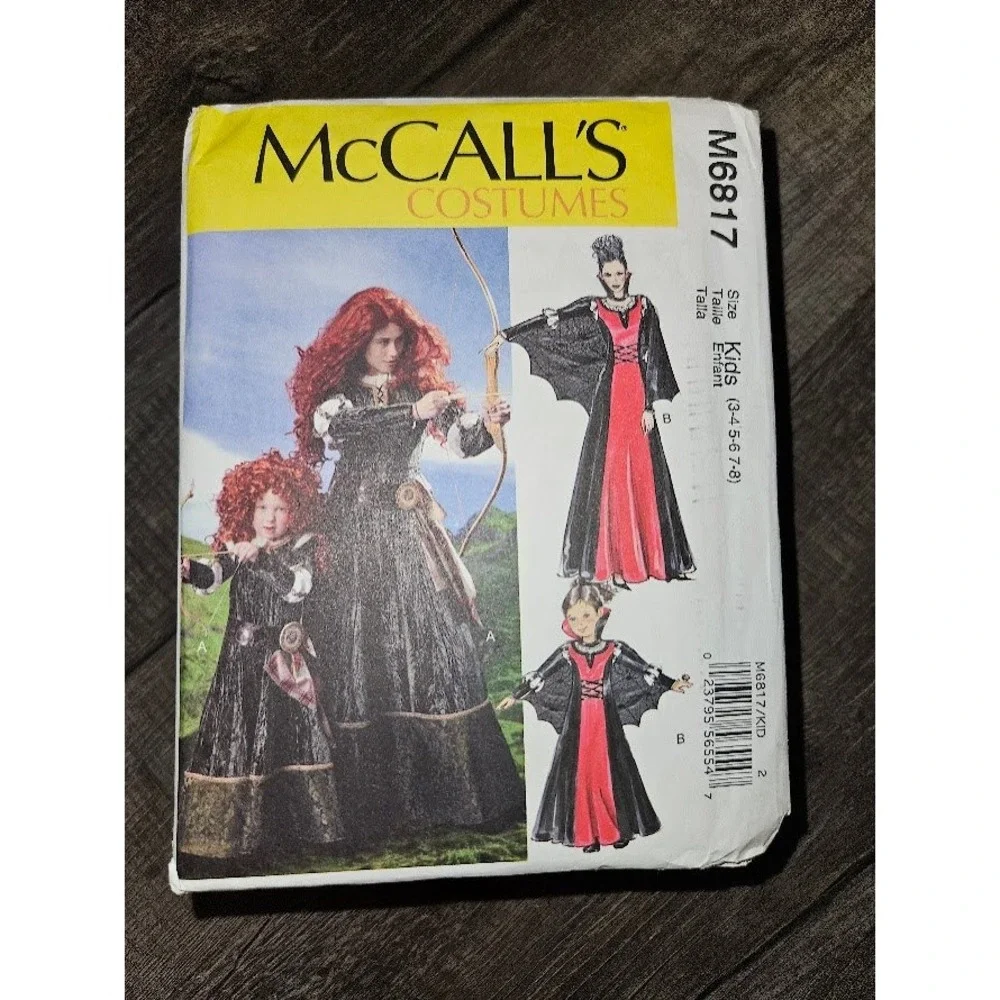 McCalls M6817 Princess Costume Sewing Pattern 3 - 8 Children Girls Uncut